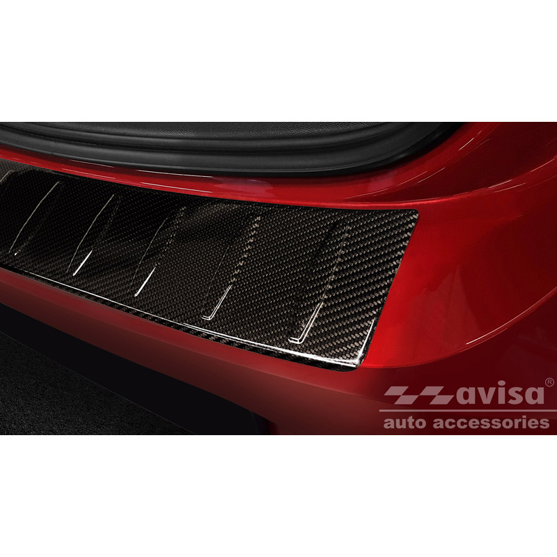 Real 3D Carbon Rear bumper protector  Opel Corsa F HB 5-doors GS Line 2019- 'Ribs'
