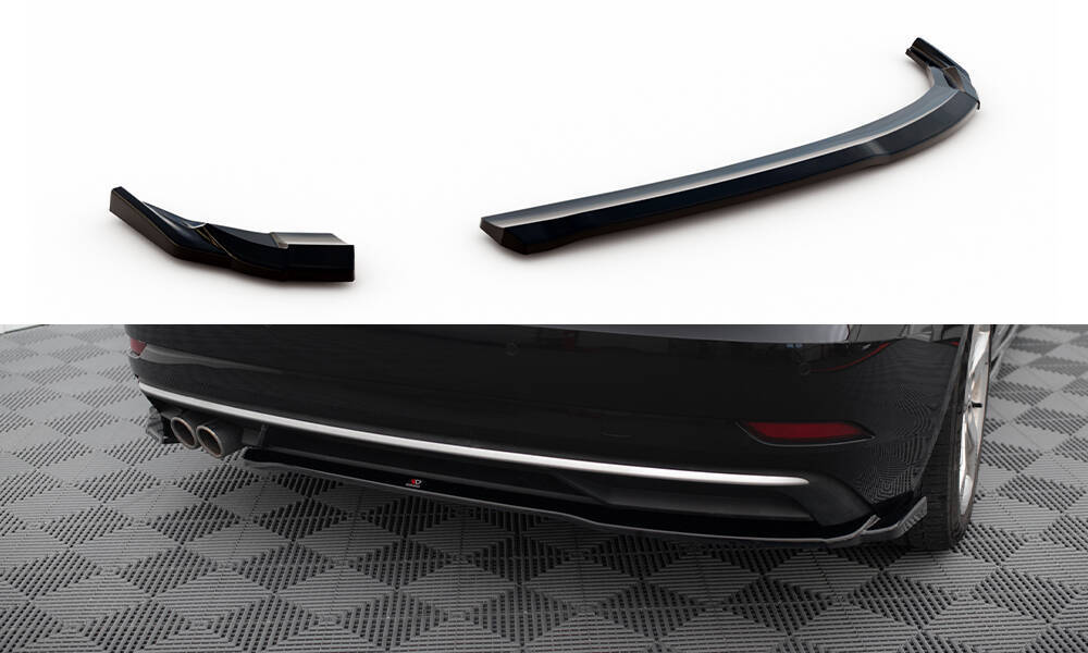 Diffuser passend voor Audi A3 8V Sportback FL 16-20 Maxton Glans Zwart