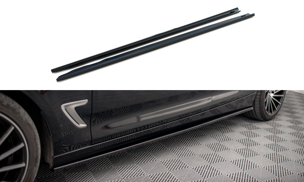 Zijskirts passend voor BMW 3 Serie GT F34 Maxton Glans Zwart