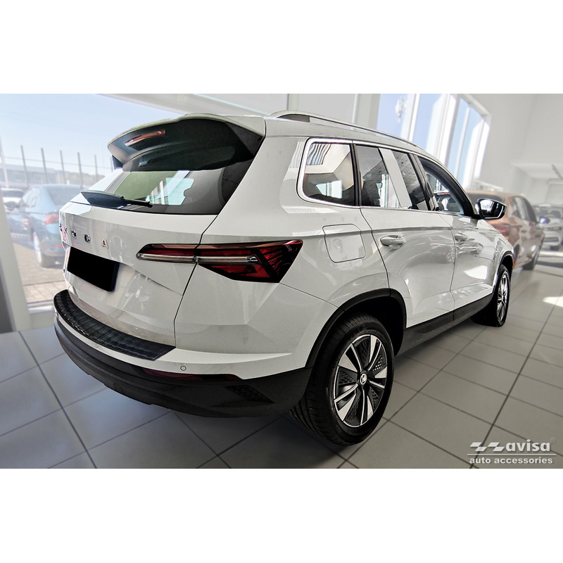 Real 3D Carbon Rear bumper protector  Skoda Karoq Facelift 2022- incl. Sportline 'Ribs'