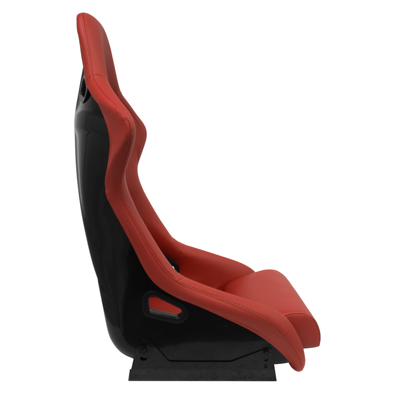 Sport seat 'BS1' - Red Synthetic leather - Non-reclinable fibreglass back-rest - incl. slides