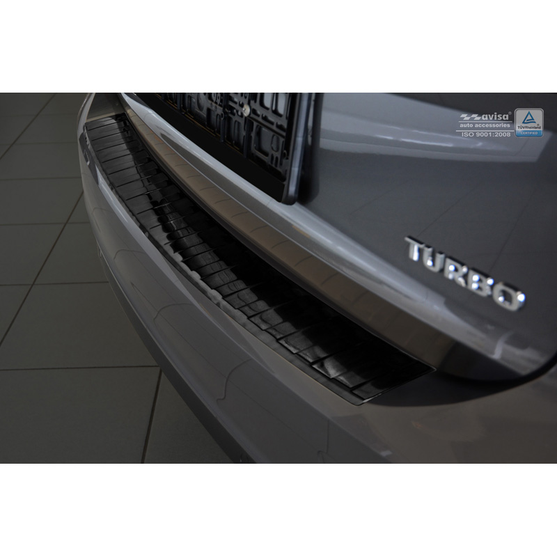 Black Stainless Steel Rear bumper protector  Opel Insignia B Sportstourer 2017- & FL 2020- 'Ribs'