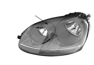 koplamp, Visteon, H7+H7, chroom huis, links VW Jetta, 2005-2010