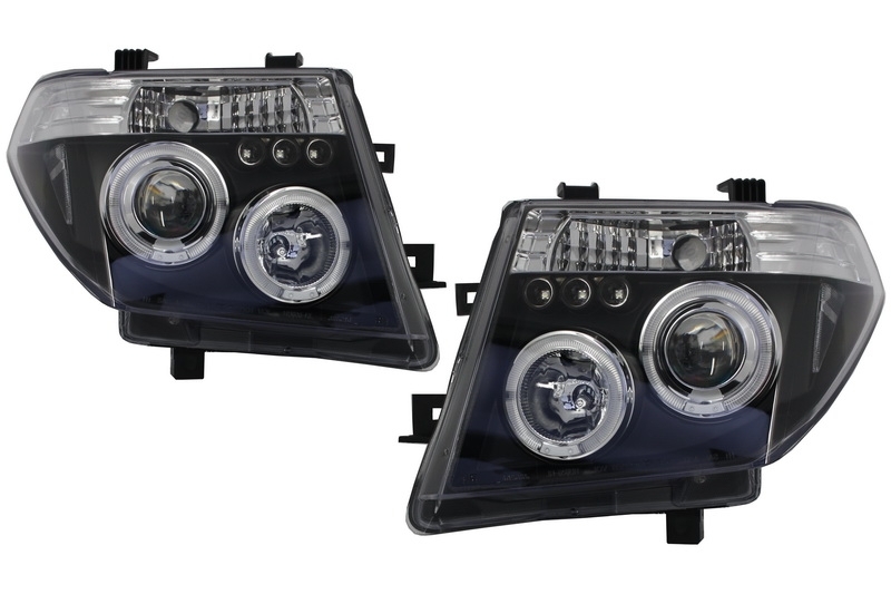 Headlights NISSAN Navara D40 (2004-2009) Pathfinder R51 (2005-2008) Black Angel Eyes