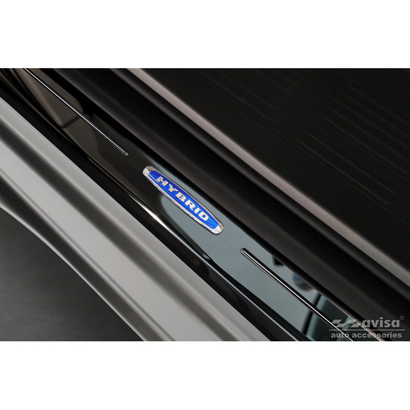 Mirror Black Inox door sill protectors  Volkswagen Multivan T7 2021- - 'Hybrid' - 4-pieces