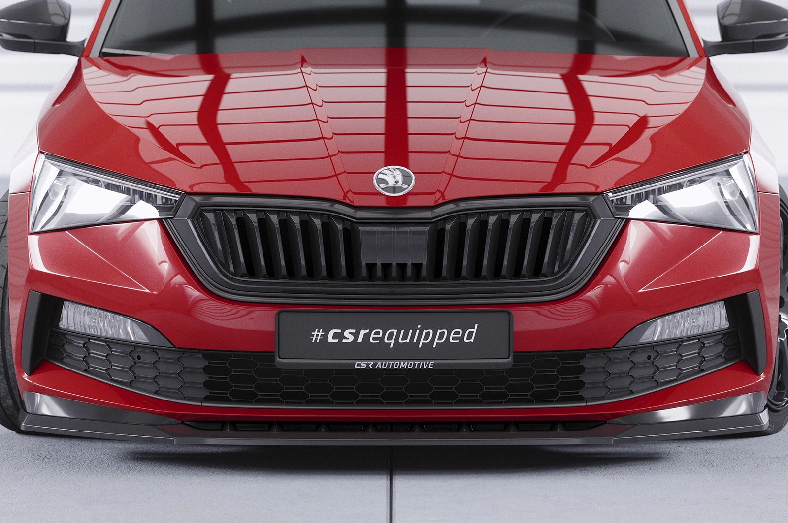Voorspoiler passend voor Skoda Scala Monte Carlo glans zwart