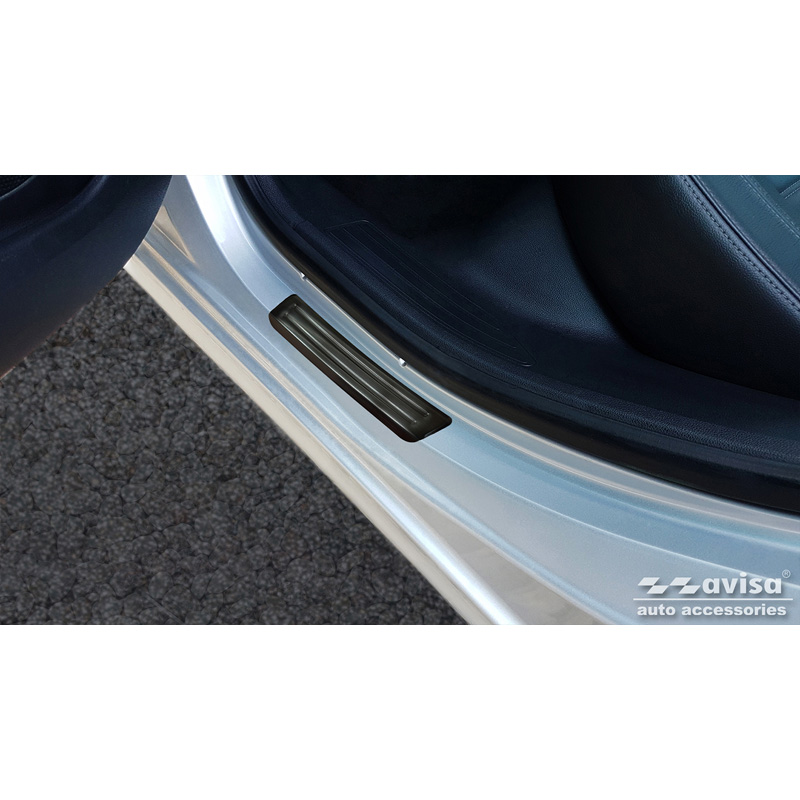 Black Inox door sill protectors  Peugeot 508 Sedan & SW 2011-2014 & FL 2014-2018 - 'Special Edition' - 4-pieces