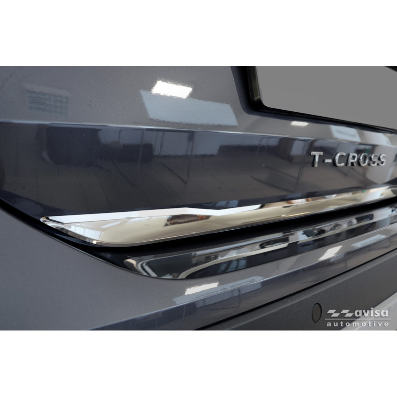 Avisa Chrome Stainless Steel Trunk Tailgate Trim Cover  Volkswagen T-Cross 2019-2024 & Facelift 2024-