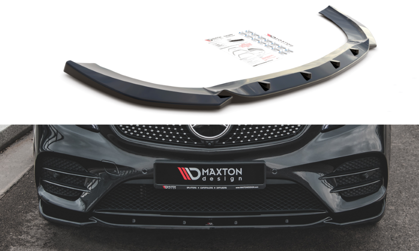 Voorspoiler passend voor Mercedes V-Klasse W447 AMG-Line Maxton Design glans zwart v.1