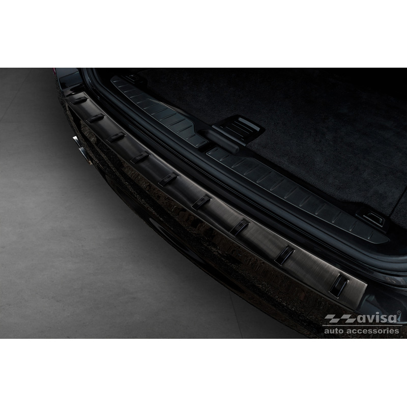 Black Stainless Steel Rear bumper protector  BMW 5-Series (F11) Touring 2011-2013 & Facelift 2013-2017 'STRONG EDITION'