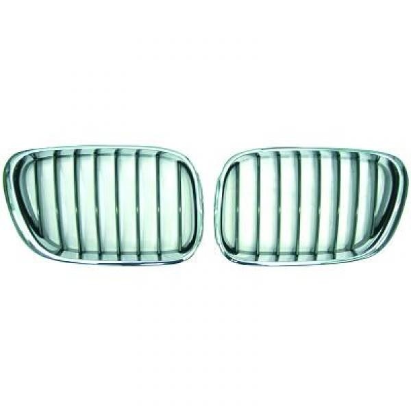 Grill links X5 99-03 ZWART/Chroom