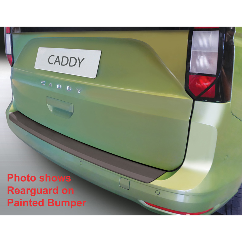 ABS Rear bumper protector  Volkswagen Caddy V Box/MPV 2020- (Hatch & rear tail doors) (for unpainted bumpers) Black