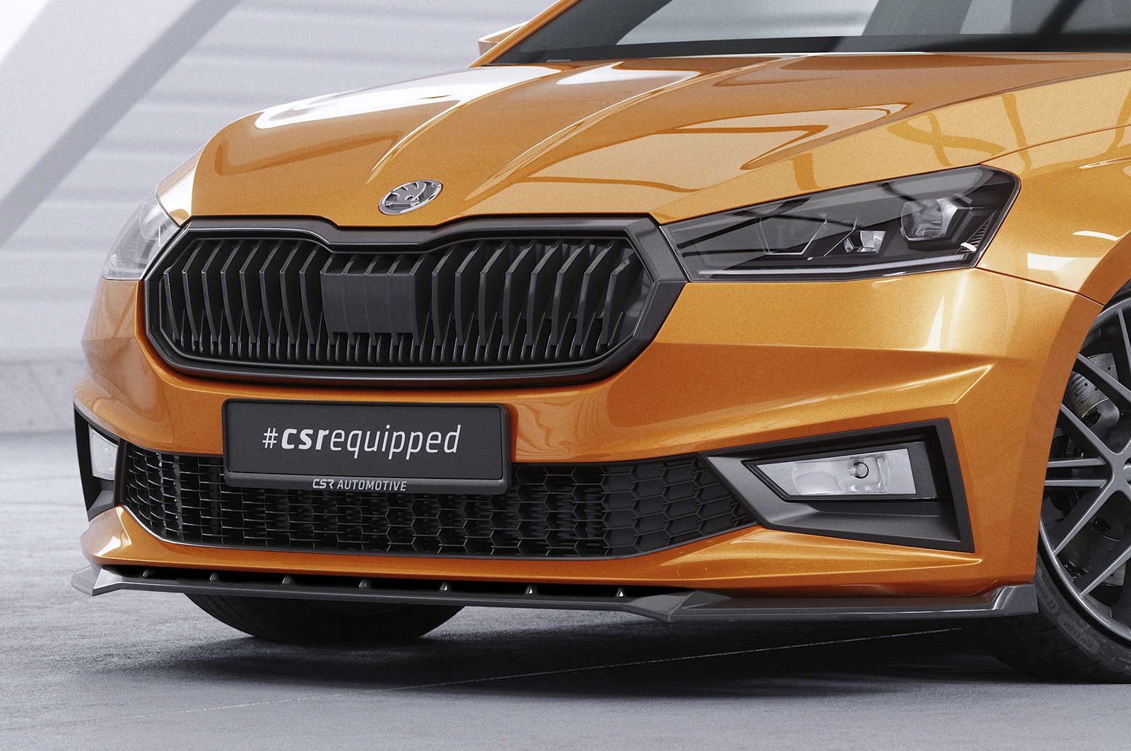 Voorspoiler passend voor Skoda Fabia 4 2021- – Glans Zwart