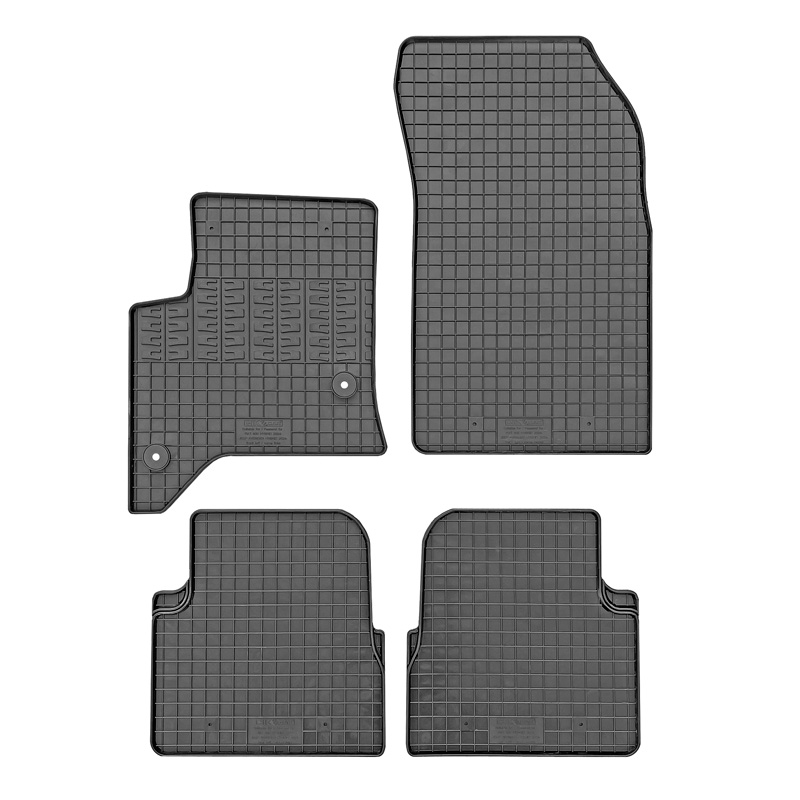Rubber car mats set  Jeep Avenger (Hybrid) 2023- & Fiat 600 (Hybrid) 2023- & Alfa Romeo Junior (Hybrid) 2024- (4-pieces + fixing system)