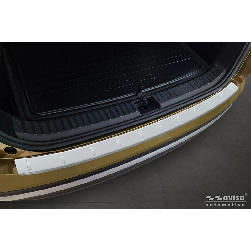 Avisa Stainless Steel Powdercoated Rear bumper protector  Skoda Kodiaq II 2024- 'Soft Silver'