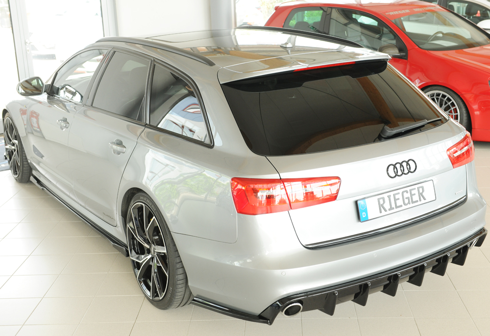 Zijskirts passend voor Audi A6 (4G/C7): 11.10-08 glans zwart