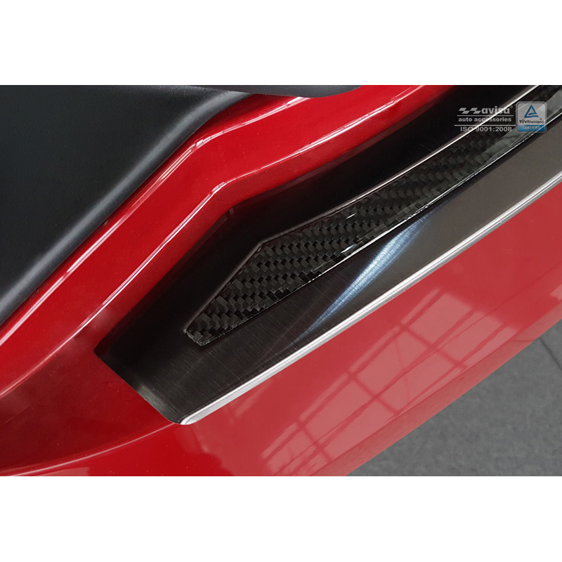 Stainless Steel Rear bumper protector 'Deluxe'  Tesla Model S 2012-2016 & Facelift 2016- Black/Black Carbon