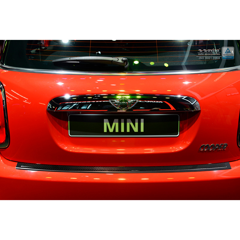 Stainless Steel Rear bumper protector 'Deluxe'  Mini One/Cooper F56 3-doors 3/2014- Black/Black Carbon