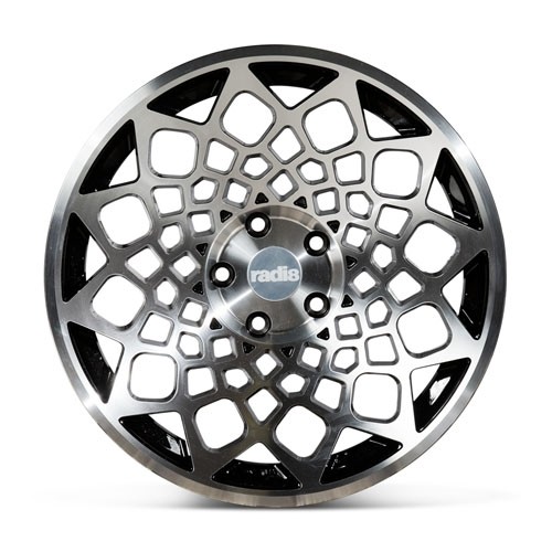 RADI8 B12 8.5x18 5X112 40 Gloss black machine face 66,6 Velgen