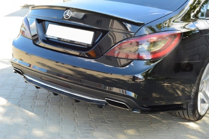 Diffuser passend voor Mercedes CLS W218 AMG-Line Maxton Design glans zwart