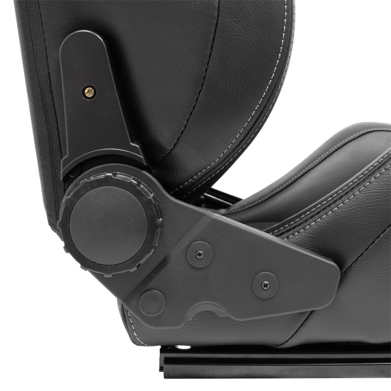 Sport seat 'NK' - Black Synthetic leather + Grey Fabric - Dual-side reclinable back-rest - incl. slides