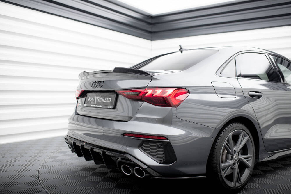 Spoiler passend voor Audi A3 / A3 S-Line / S3 / RS3 Limousine Maxton Glans Zwart