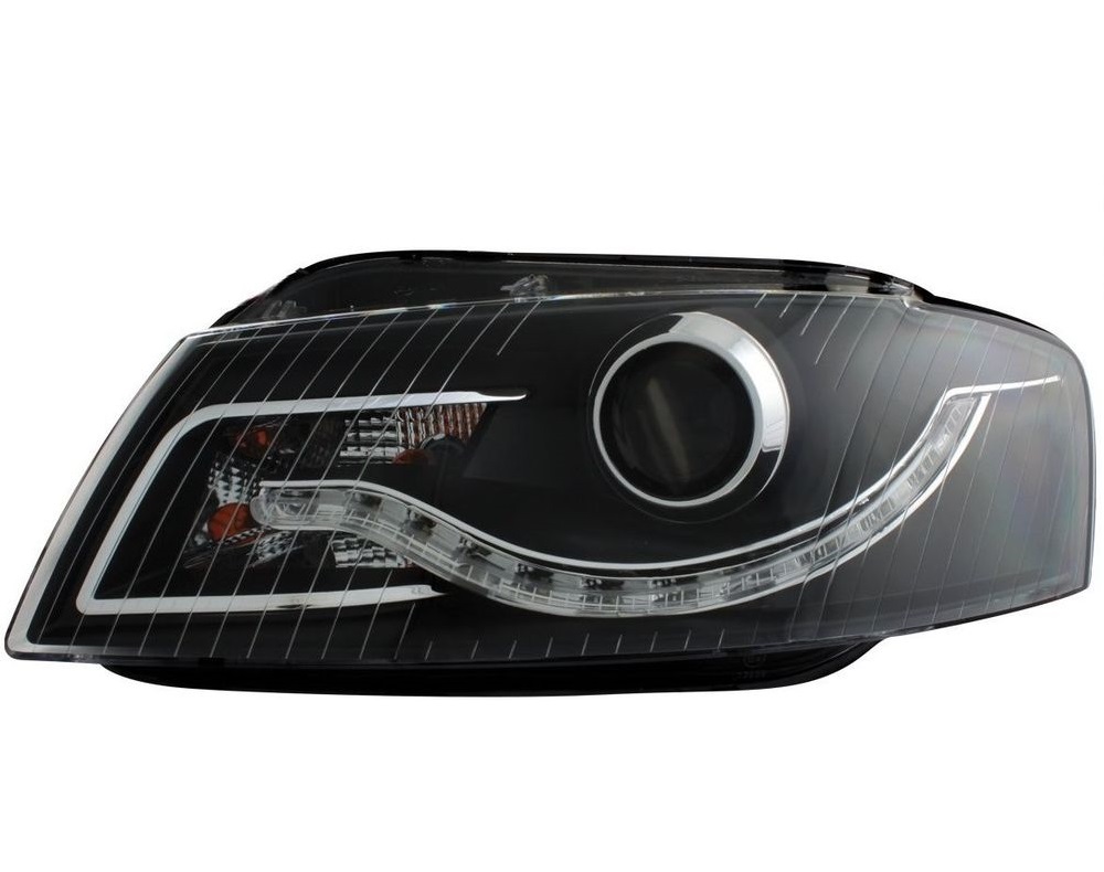 Headlights Audi A3 8P 03-08 LED Devil Eyes DRL look black