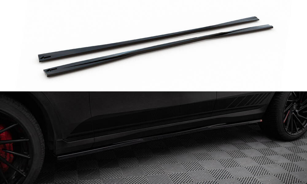 Zijskirts passend voor Mercedes GLC AMG Pakket X253 Maxton Glans Zwart
