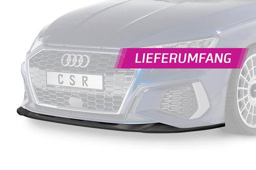 Voorspoiler passend voor Audi A3 S-Line S3 (8Y) CSR Glans Zwart