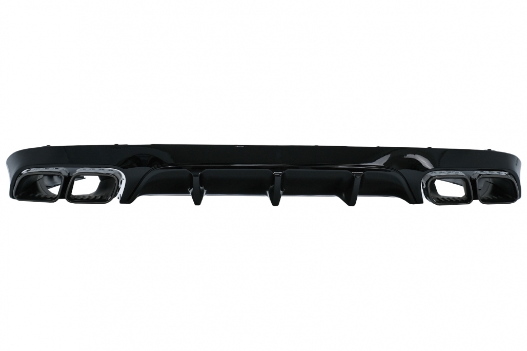 Diffuser passend voor Mercedes E-Class C238 Coupe Cabrio (2016-2019) E63 Look Piano Black Met Sierstukken