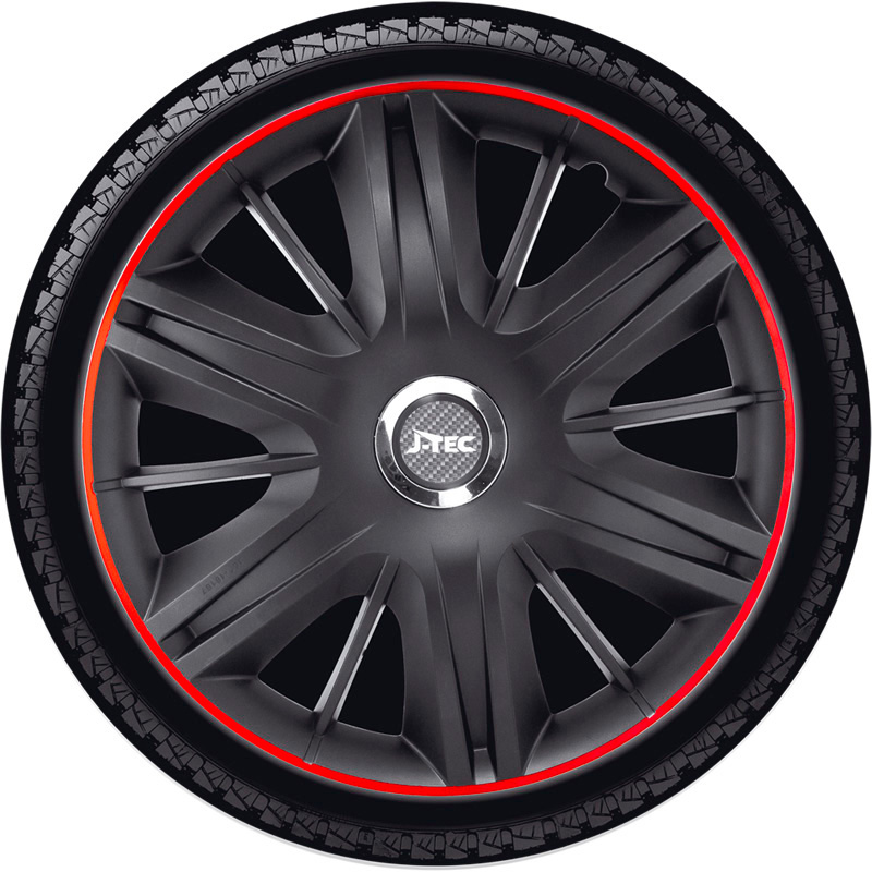Set J-Tec wheel covers Maximus GTR 16-inch black/red + chrome ring