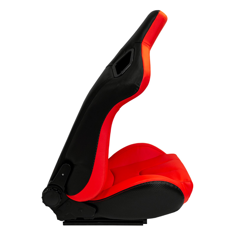 Sport seat 'RK' - Red Synthetic leather - Dual-side reclinable back-rest - incl. slides