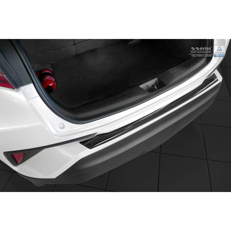 Stainless Steel Rear bumper protector 'Deluxe'  Toyota C-HR 2016-2019 & Facelift 2019-2023 Black/Black Carbon