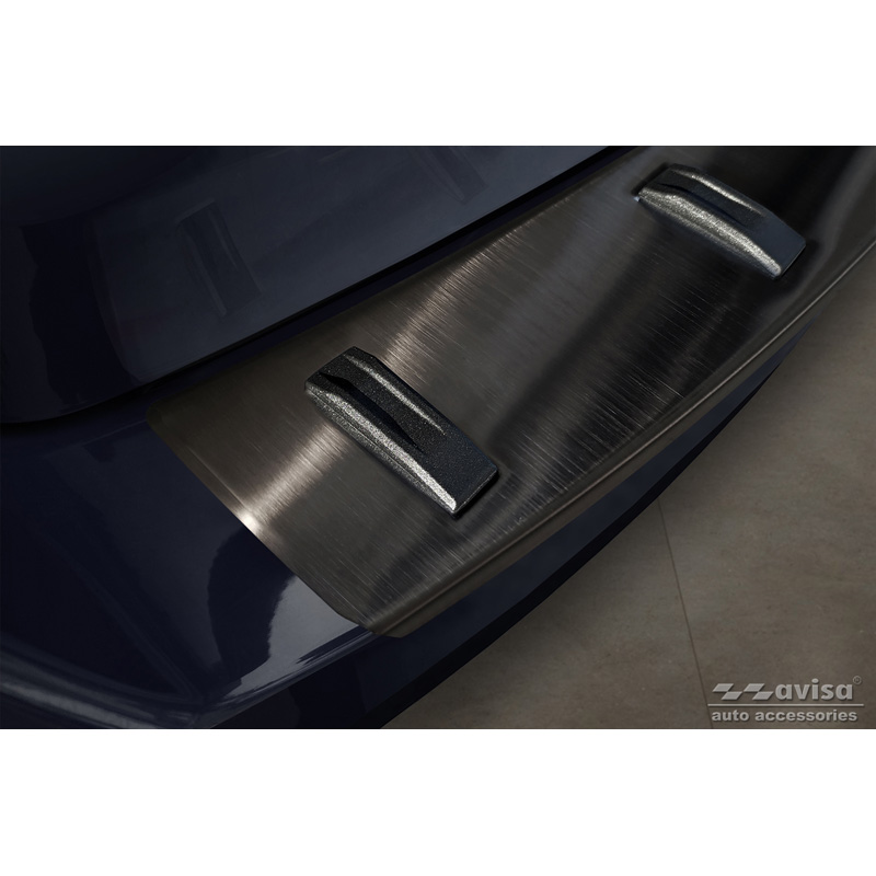 Black Stainless Steel Rear bumper protector  Skoda Octavia III Combi Facelift 2017-2020 'STRONG EDITION'