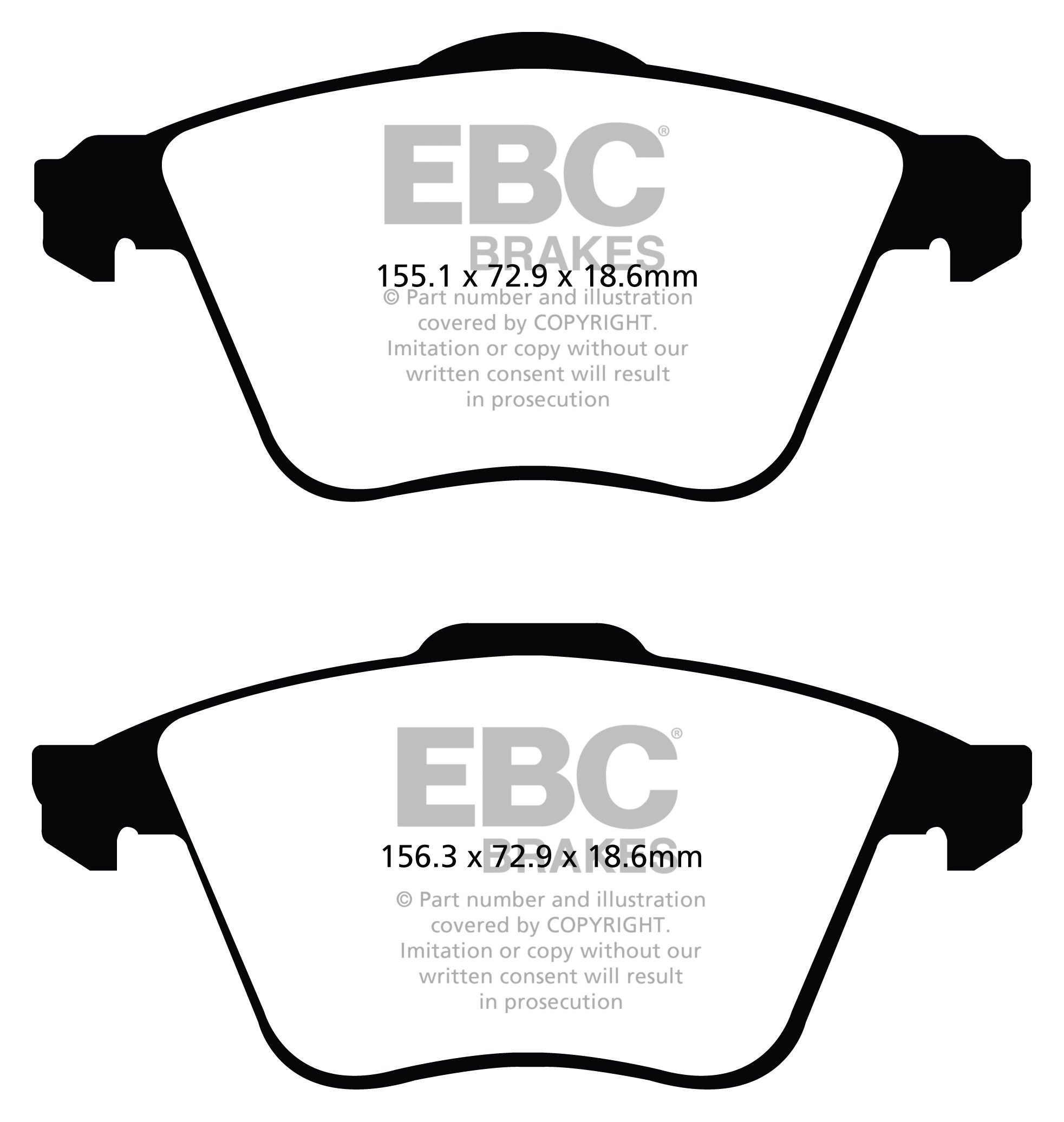 EBC Brakes OPEL Vectra C 2.8 Turbo -255 2006-2008 Remblokken voo