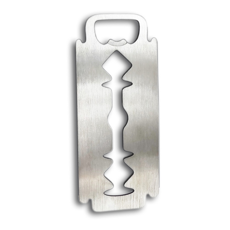 Stainless steel bottle opener - 'Razor blade big' (silver)