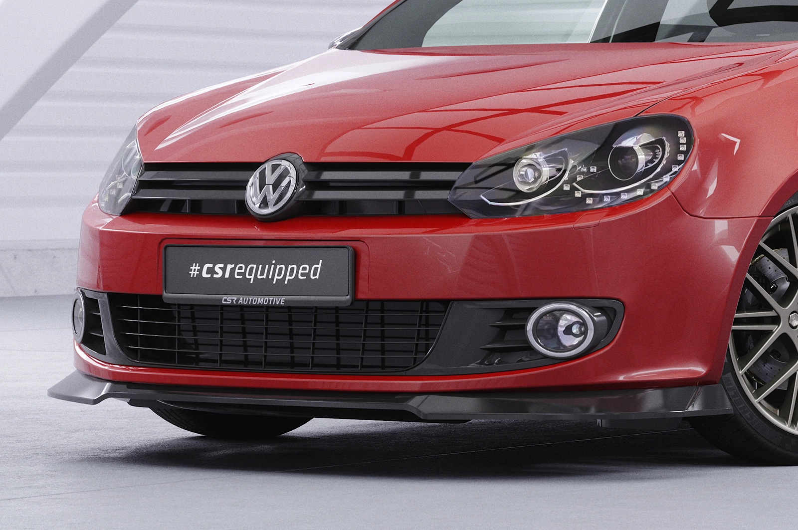 Voorspoiler passend voor Volkswagen Golf 6 (Typ 5K1) Glans Zwart – CSR Automotive 