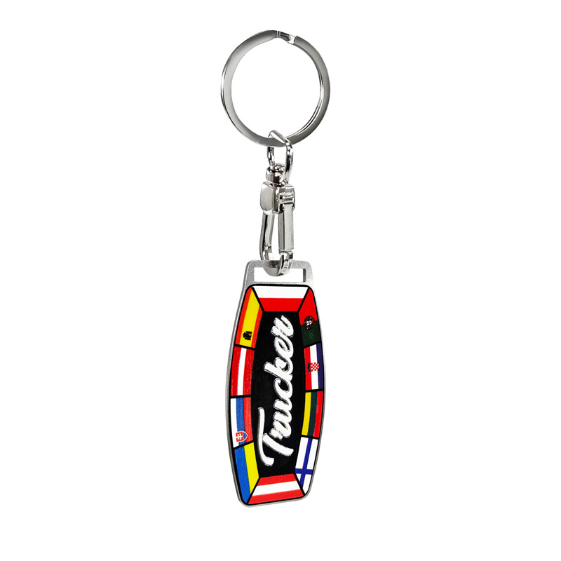 Stainless steel key chain - Trucker/Flags