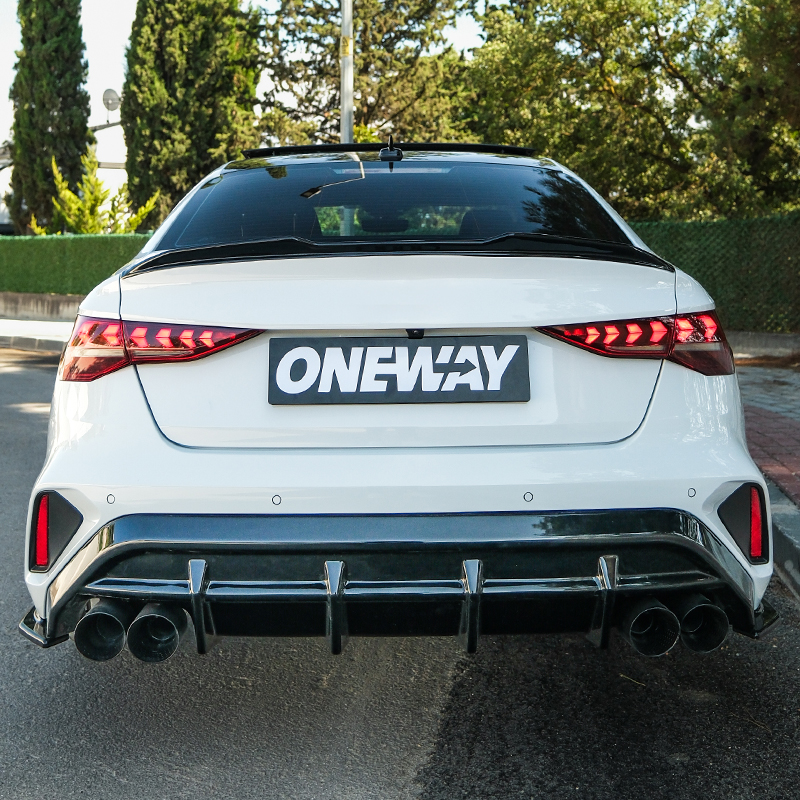 Oneway Rear Side Diffusors  Audi A3 (8Y) Sedan S-Line/S3 Facelift 2025- - Gloss black