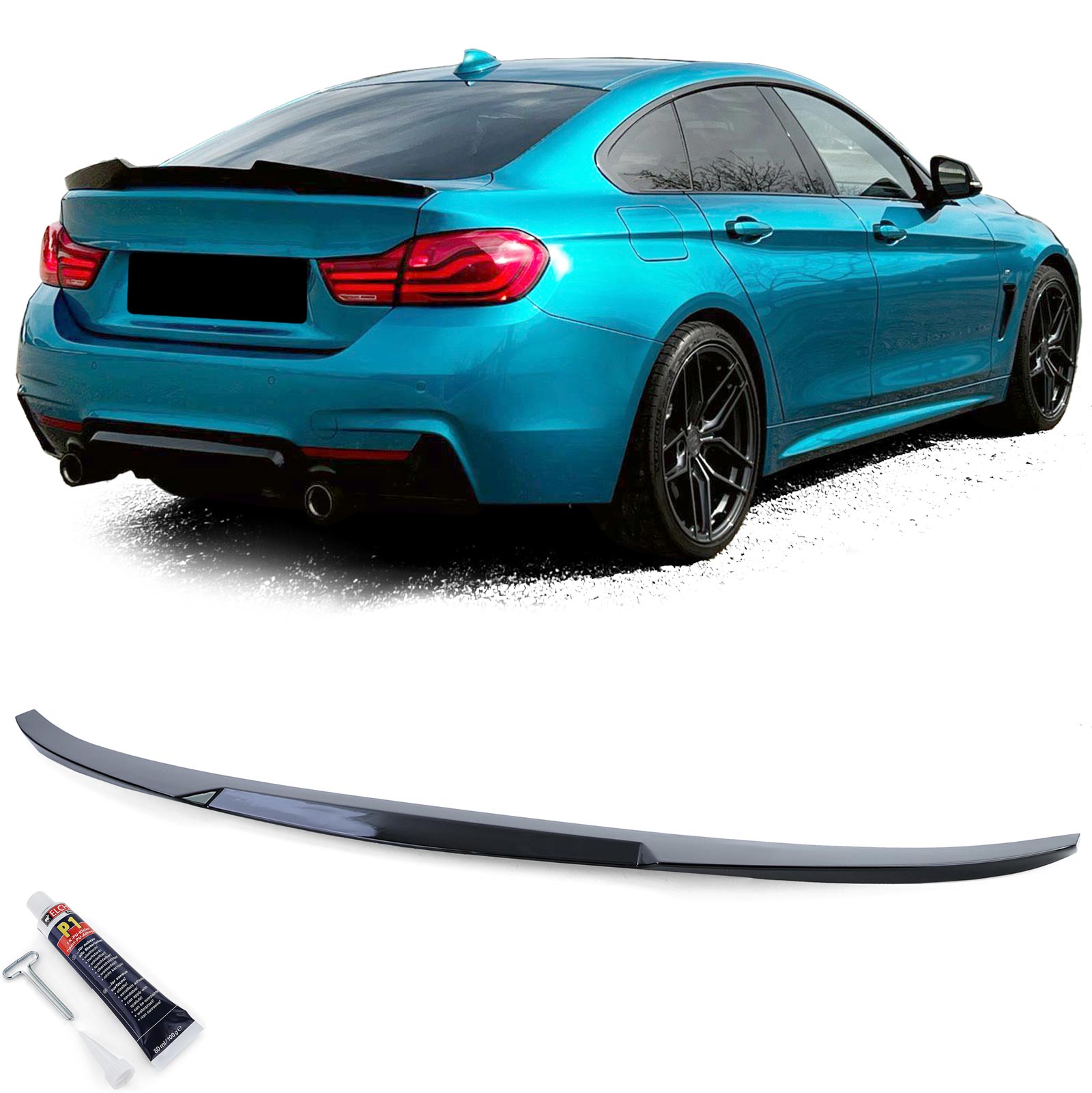 Spoiler passend voor BMW 4 Serie F36 Gran Coupe CSL Look Glans Zwart