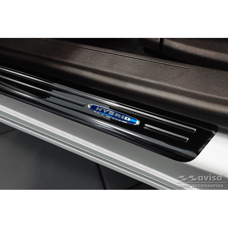 Black Inox door sill protectors  Opel Grandland X 2017-2021 & Facelift 2021- 'Hybrid' - 4-pieces