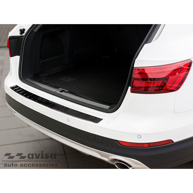 Real 3D Carbon Rear bumper protector  Audi A4 Allroad (B9) 2016-2019 & FL 2019- 'Ribs'