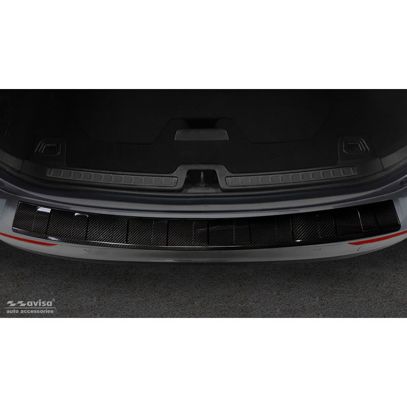 Real 3D Carbon Rear bumper protector  Volvo V60 2018- 'Ribs' incl. Cross Country & R-Design