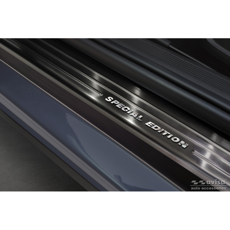 Black Stainless Steel Door sill protectors  Volkswagen VI Polo 2017- - 'Special Edition' - 4-pieces