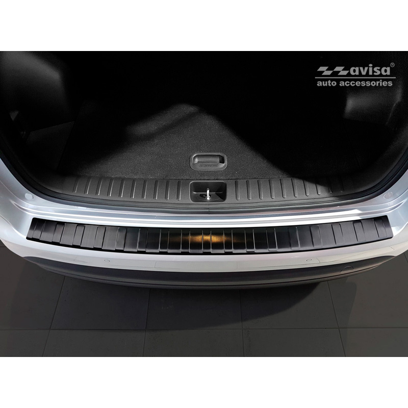 Black Stainless Steel Rear bumper protector  Hyundai Tucson FL 2018- 'Ribs'