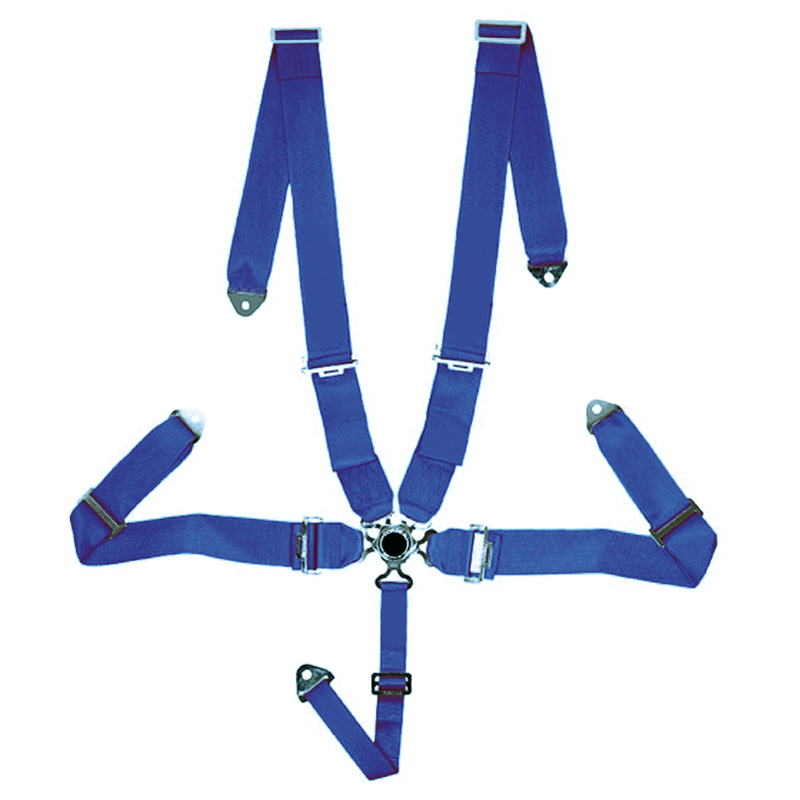 Racing Seat Belt 5-Point Blue + Quick Release + E-mark (3-inch)