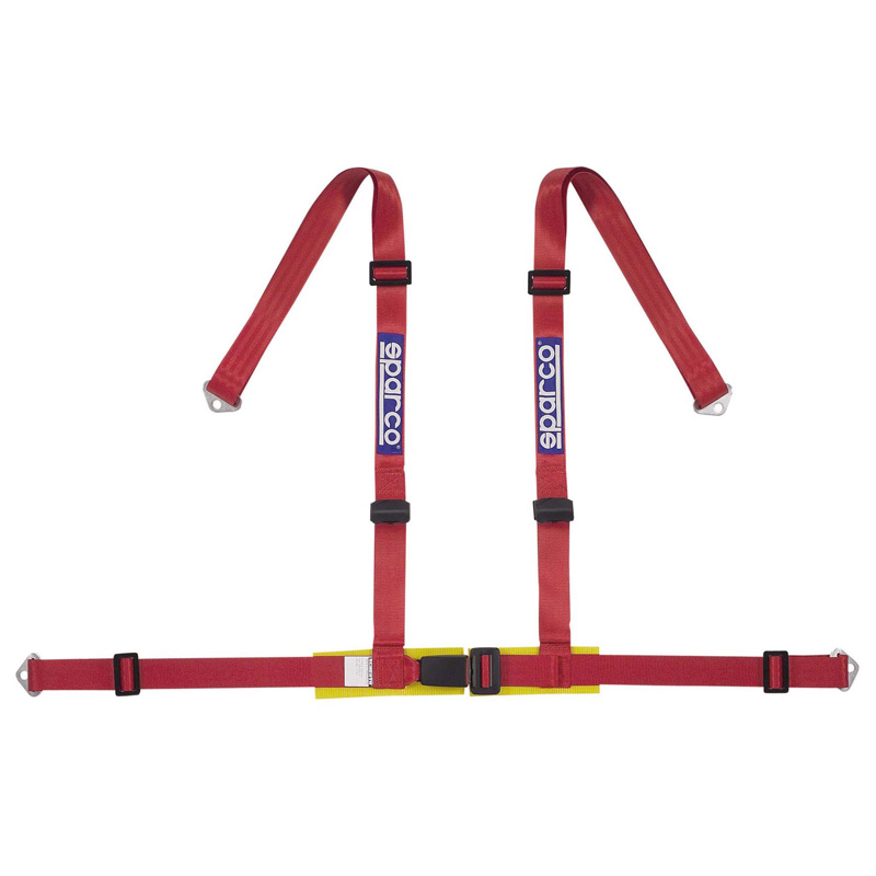 Sparco 4-Point Sport seat belt - Red - incl. Pelvis protection & screw mounting (E-Mark)