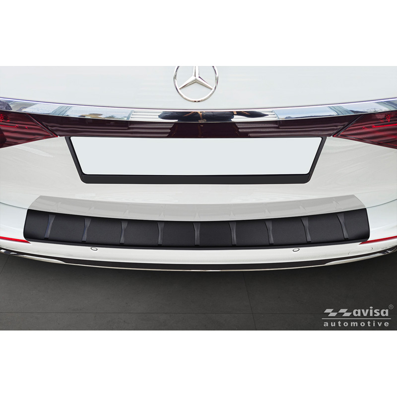 Matt Black Stainless Steel Rear bumper protector  Mercedes E-Class (S214) Estate 2023- 'Ribs'