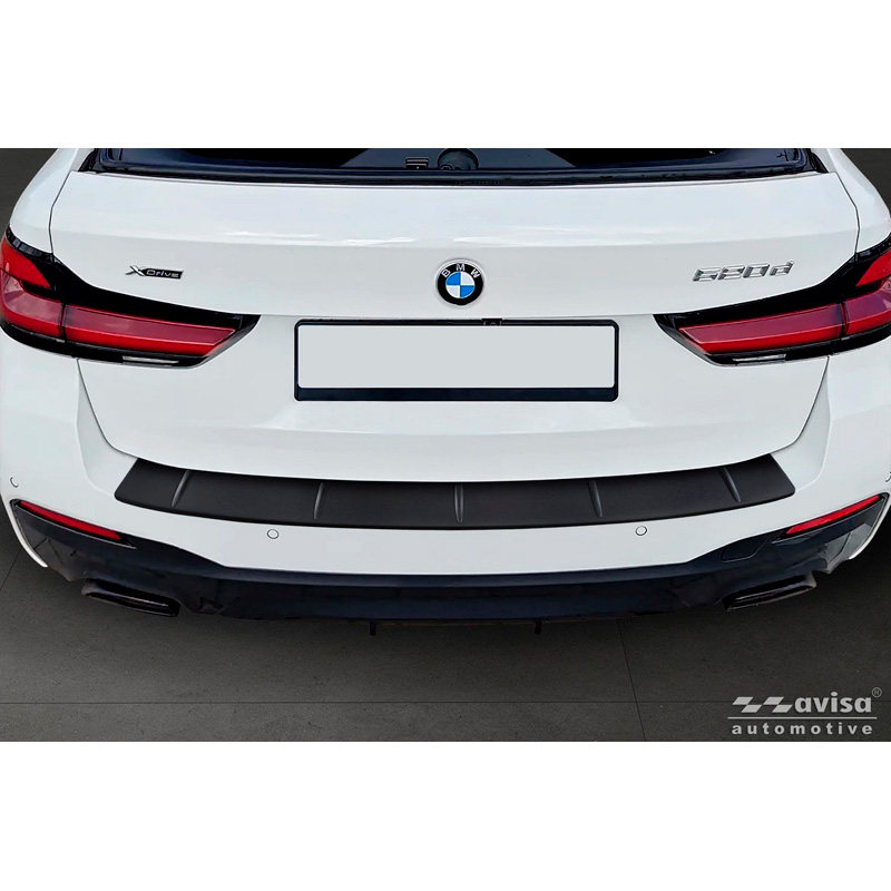 Avisa Matt Black Stainless Steel Rear bumper protector  BMW 5 Series Touring (G31) Facelift 2020-2024 with M-Package 'Ribs'