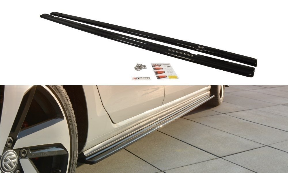 Zijskirts passend voor VW Golf 7 GTI / Facelift Glans Zwart